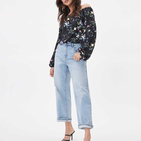 Off-the-Shoulder Long-Sleeve Blouse - NWT - Picture 3 of 8